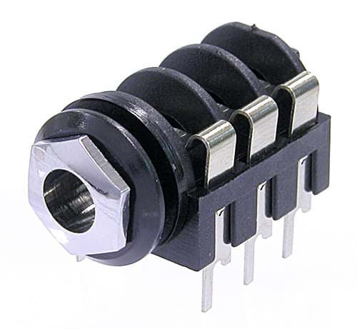 Bild von M-Line stereo jack switched chrome ferrule and straight PCB pins