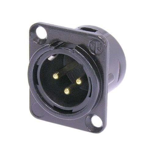 Bild von XLR chassis DL 3 pin pen zwarte behuizing goudcontacten