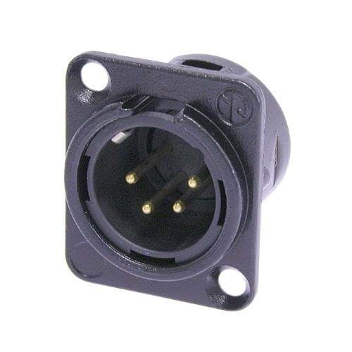 Bild von XLR chassis DL 4 pin pen zwarte behuizing goudcontacten