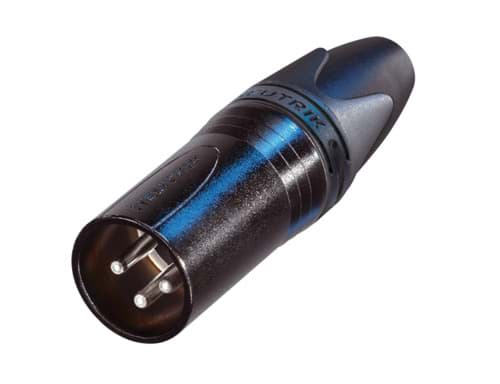 Picture of XLR kabeldeel 3 pin pen zwarte behuizing zilvercontacten krimp