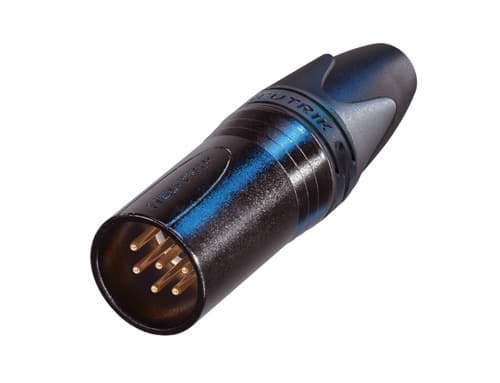 Picture of XLR kabeldeel 6 pin pen zwarte behuizing goudcontacten XX