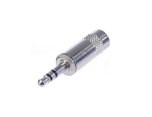Picture of jack 3,5mm steker 3-polig nikkel kabelOD<6.4mm