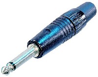 Afbeelding van jack 6,3mm profi steker 2-polig zwart BULK