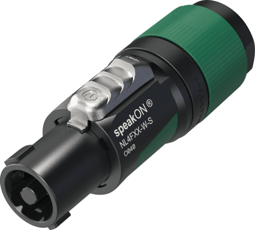 Afbeelding van speakON 4-polig steker XX tule groen kd= 6-12mm BULK