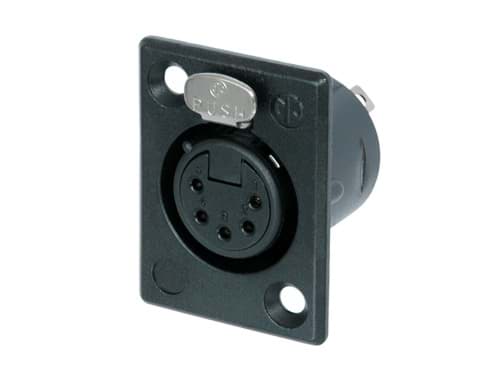 Picture of XLR chassis P 5 pin bus zwarte behuizing goudcontacten