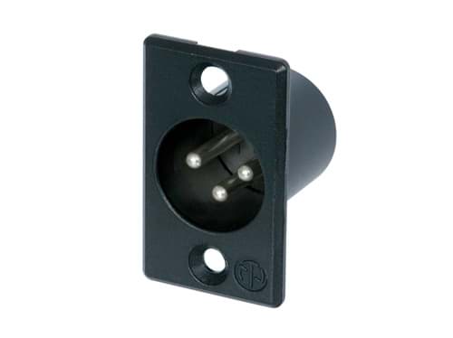 Picture of XLR chassis P 3 pin pen zwarte behuizing zilvercontacten