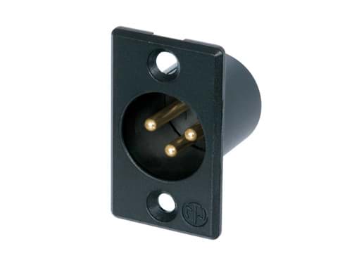 Picture of XLR chassis P 3 pin pen zwarte behuizing goudcontacten