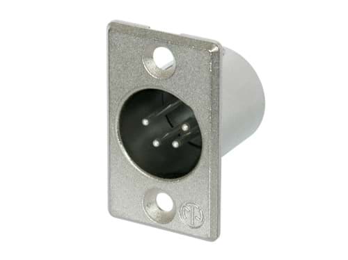 Picture of XLR chassis P 4 pin pen nikkel behuizing zilvercontacten