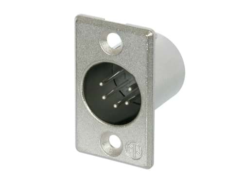 Picture of XLR chassis P 5 pin pen nikkel behuizing zilvercontacten