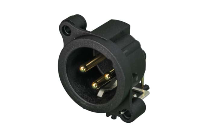 Bild von XLR chassis AA 3p male PCB-H aardcontact naar behuizing niet front