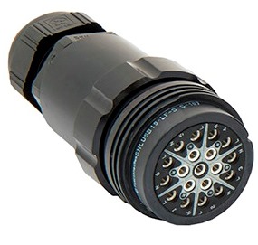 Picture of Showline 19pin cable connector w/out nut fem. d26-32 black solder LNE