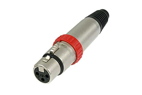 Bild von XLR kabeldeel 3 pin bus nikkel behuizing met schakelaar