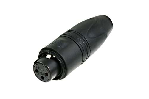 Afbeelding van XLR kabeldeel 3 pin bus zwarte behuizing goudcontacten IP67 BULK