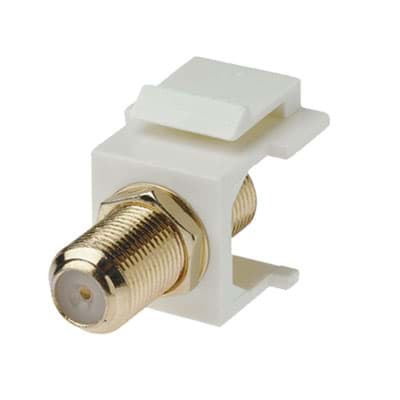 Picture of keystone insert 1GHz F connector fem-fem gold/white