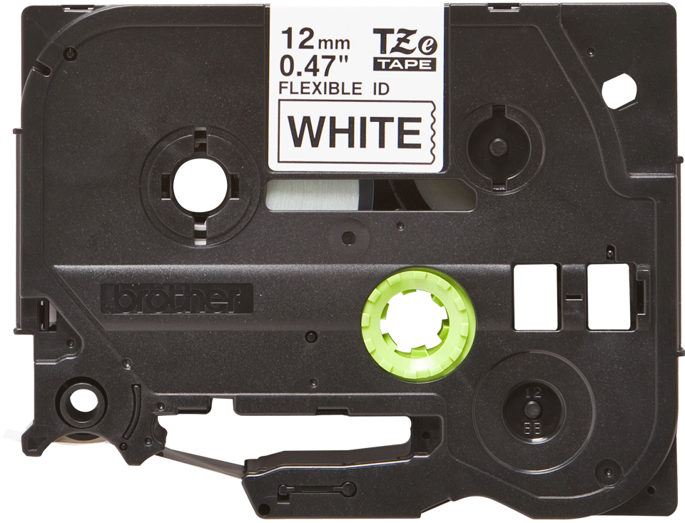 Bild von tape TZ 12mm flex zwart op wit L=8m