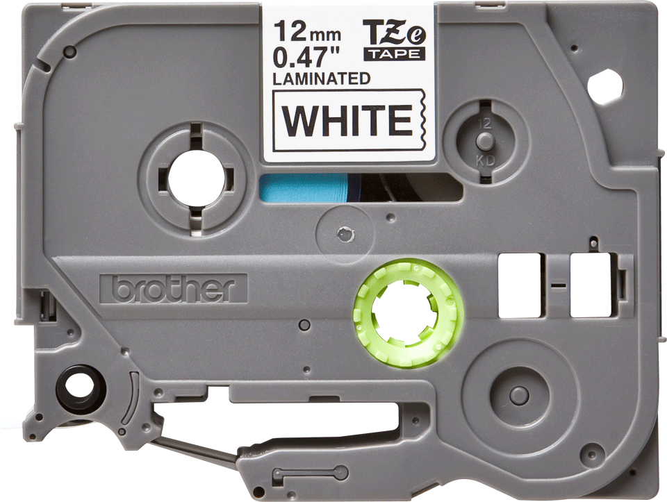 Bild von tape TZ 12mm zwart op wit L=8m