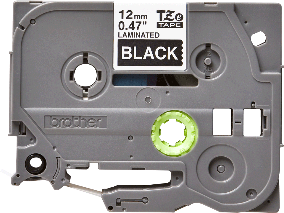Bild von tape TZ 12mm wit op zwart L=8m