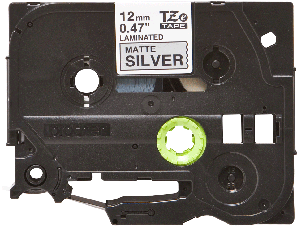 Bild von tape TZ 12mm zwart op zilver-mat L=8m
