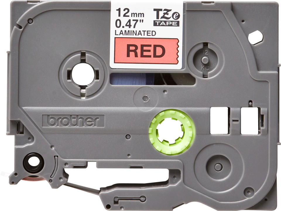 Bild von tape TZ 12mm zwart op rood L=8m