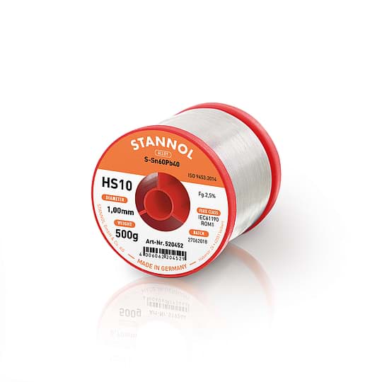 Bild von Soldeertin lood Sn60Pb40 HS10 2,5% 0,7mm 500g Stannol