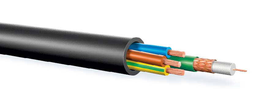 Afbeelding van Combikabel VIDEO+POWER (1x0.75L/3.2 + 3x1,5mm2) PUR-ROBUST zwart