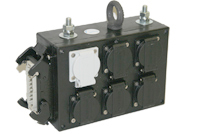 Bild von breakout box 16 polig 1+2> 6x schuko RA 2xbout Harting