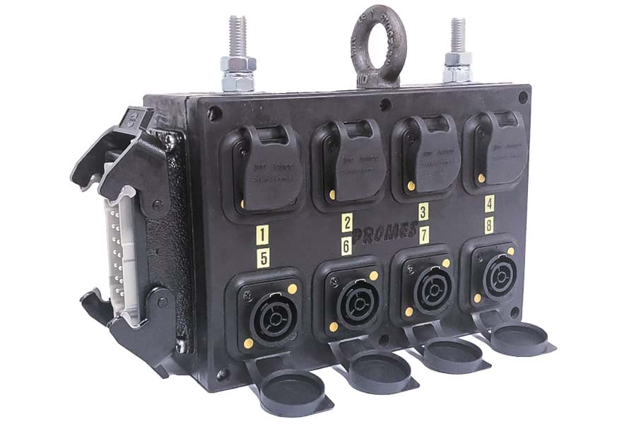 Picture of breakout box 16 polig 1+2 >16x powerCON TRUE 2xbout Harting