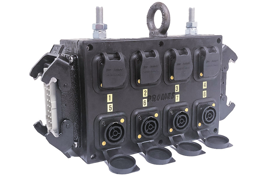 Picture of breakout box 16 polig 1+2 met doorlus>8x powerCON TRUE1 2xbout Harting