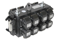 Picture of breakout box 16 polig 1+2 met doorlus>16x CEE 3p 16A 2xbout Han-Bals