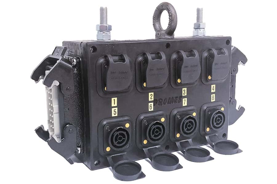 Picture of breakout box 16 polig 1+2 met doorlus>16x powerCON TRUE 2xbout Harting