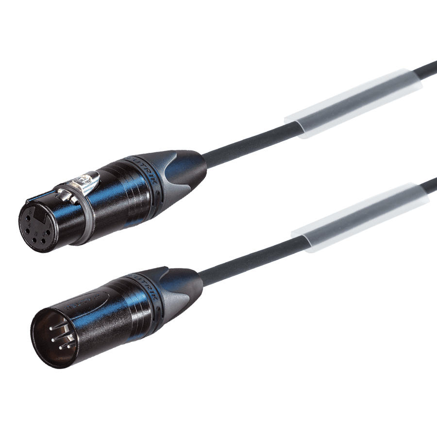Bild von DMX kabel PATCH perivox Quad XLR 5p M>F zwart  1,5m Neutrik