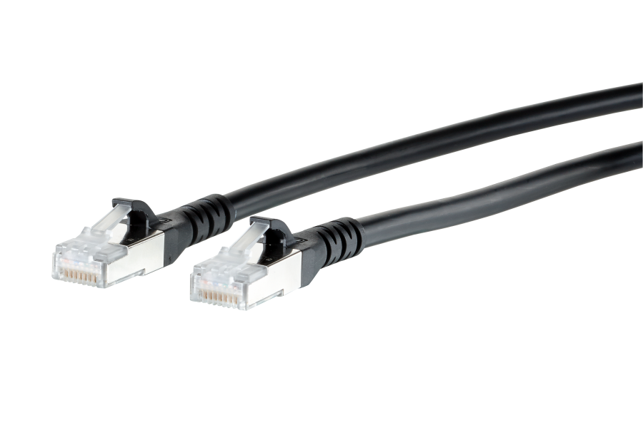 Bild von patchkabel CAT6A S/FTP 4P26 LSHF zwart RJ45 snagless  4,0m Metz 10G