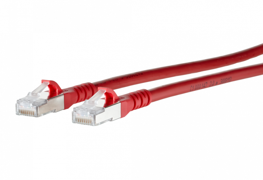 Bild von patchkabel CAT6A S/FTP 4P26 LSHF rood RJ45 snagless 10m Metz 10G