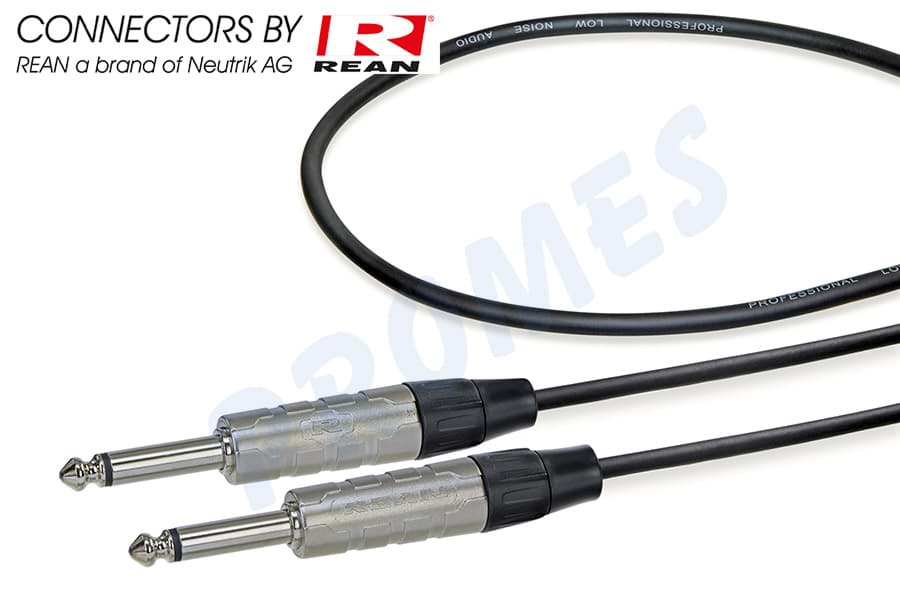 Bild von instrumentkabel zwart Jack>Jack 6,3mm mono nikkel  0,9m REAN