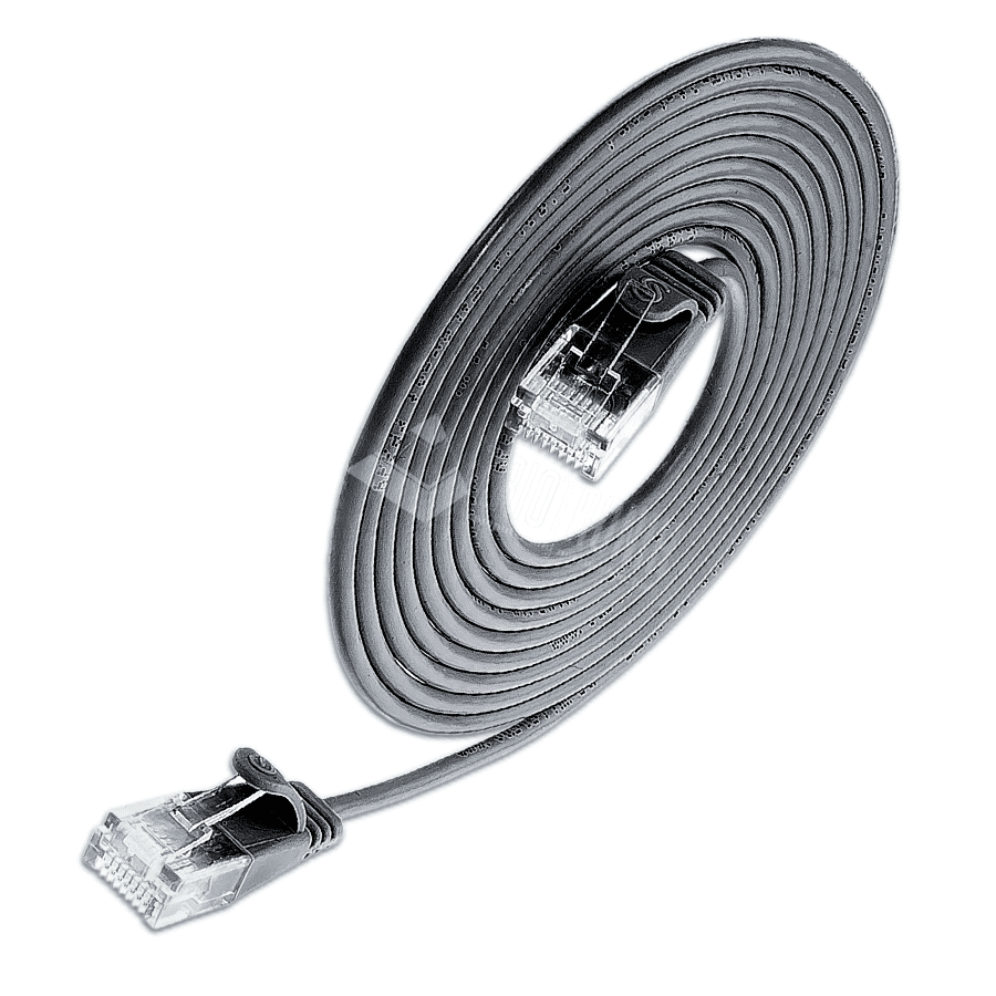 Afbeelding van patchkabel CAT6 U/UTP 4p36 SLIM PVC zwart RJ45  5,0m 2,8mm