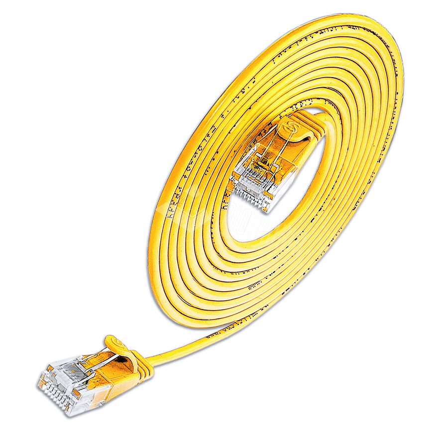 Afbeelding van patchkabel CAT6 U/UTP 4p36 SLIM PVC geel RJ45  0,15m 2,8mm