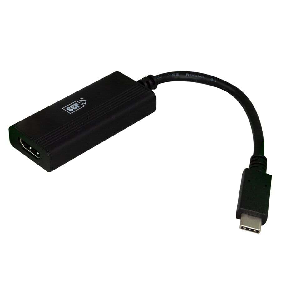 Bild von USB-C-male kabel to HDMI-A female 4K@60Hz zwart 15cm