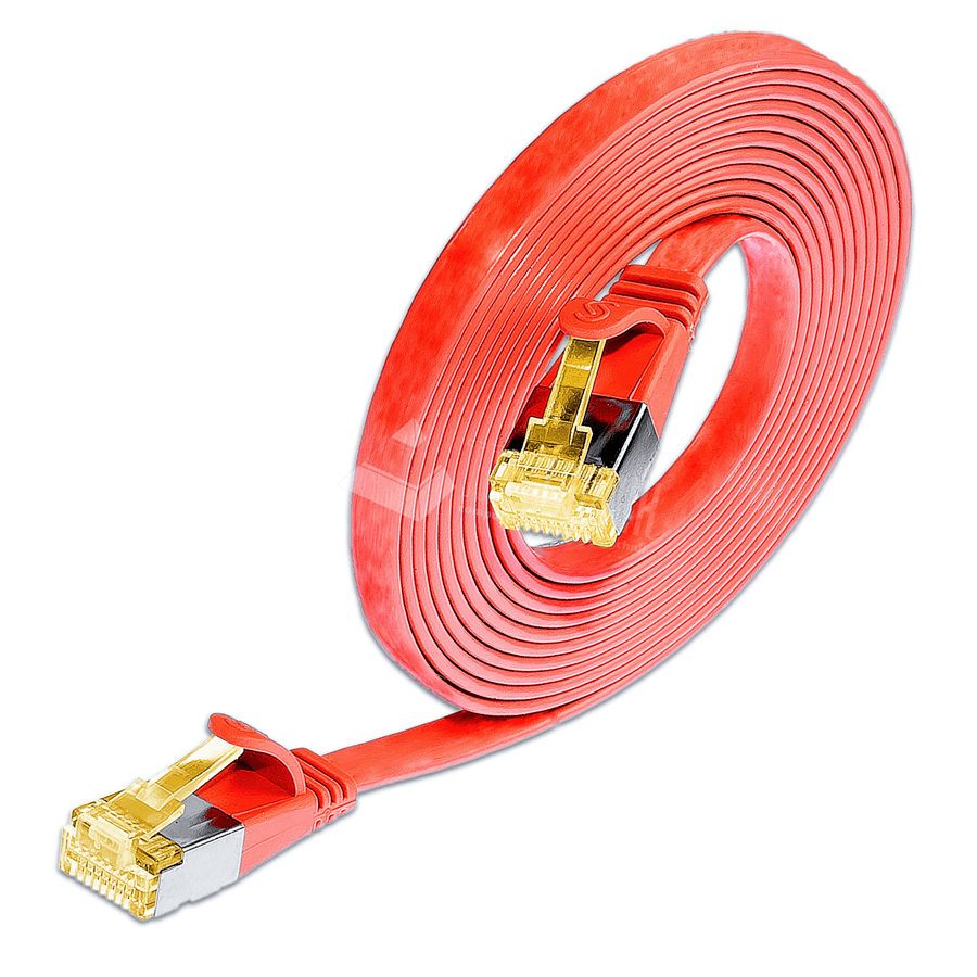 Bild von patchkabel CAT6A U/FTP 4p32 FLAT PVC rood RJ45  3,0m 10G