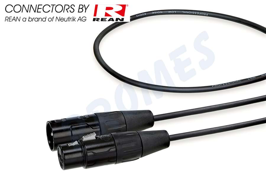 Picture of microfoonkabel zwart XLR 3p F>M zwart  5,0m REAN