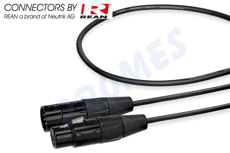 Picture of DMX kabel zwart 1 pair XLR 5p M>F zwart  3,0m REAN