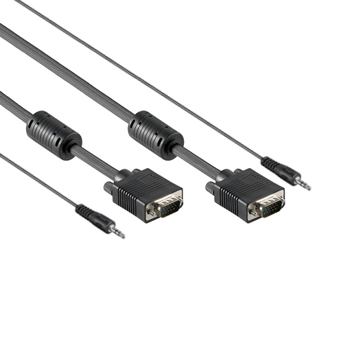 Bild von VGA+audio kabel HD15-M+jack3,5> HD15-M+jack3,5  7m RF-blok in kap
