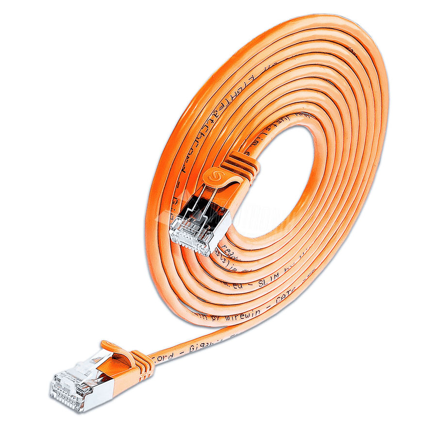 Picture of patchkabel CAT6 U/FTP 4p36 SLIM PVC oranje RJ45  0,25m 3,8mm