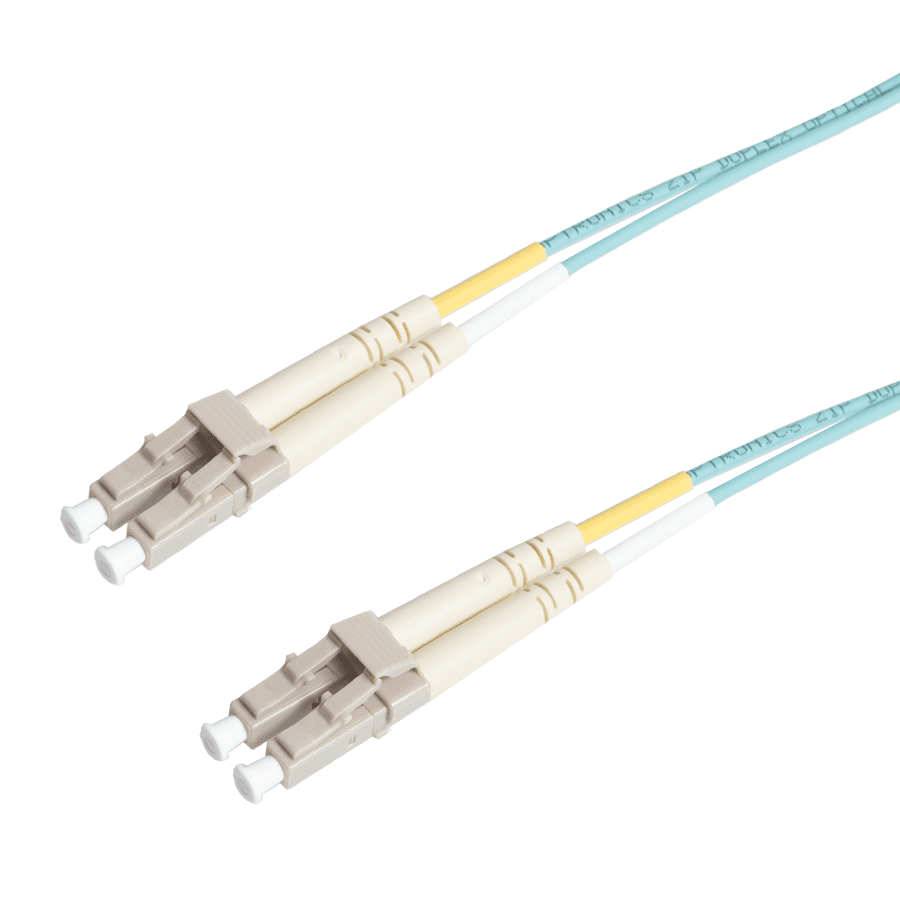 Picture of patchcord MultiMode Duplex LC-LC  0.2m OM3 Aqua d2mm Enhanced
