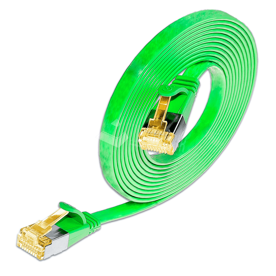 Bild von patchkabel CAT6A U/FTP 4p32 FLAT PVC groen RJ45  2,0m 10G