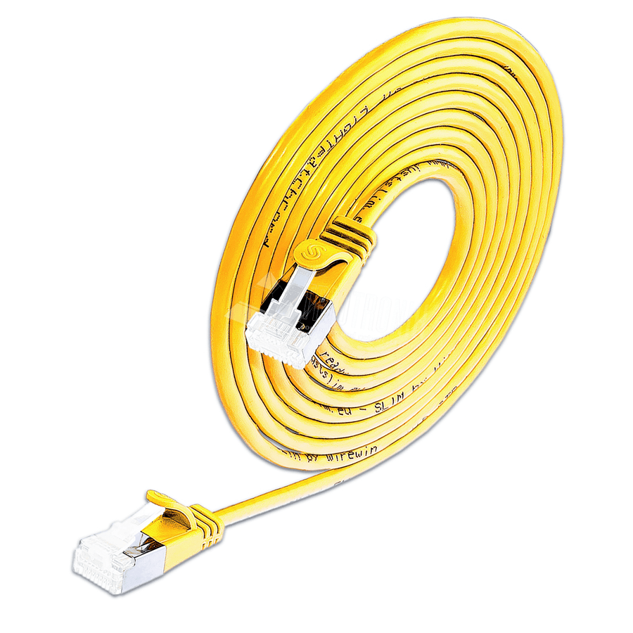 Picture of patchkabel CAT6A U/FTP 4p32 SLIM LSZH geel RJ45  0,25m 10G 3.8mm