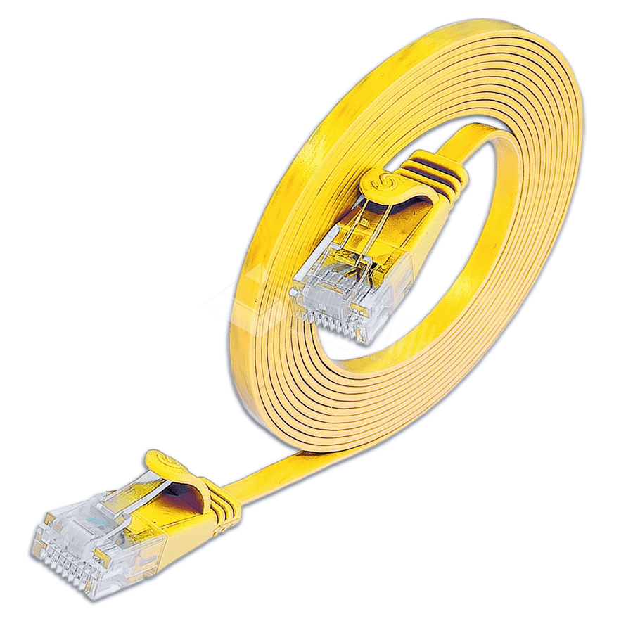 Bild von patchkabel CAT6 U/UTP 4p36 FLAT PVC geel RJ45  0,15m