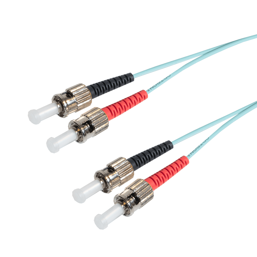 Bild von patchcord MultiMode Duplex ST-ST  0.5m OM3 Aqua d3mm Enhanced