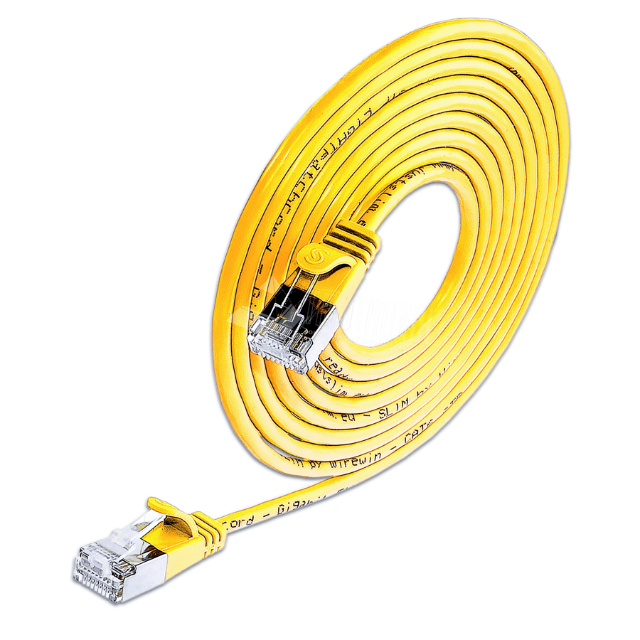 Picture of patchkabel CAT6 U/FTP 4p36 SLIM PVC geel RJ45  5,0m 3,8mm