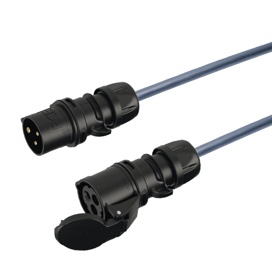 Bild von verlengkabel H07RNF 2,5mm2 CEE 3 pin 16A 230V zwart(bl) PCE  3,0m