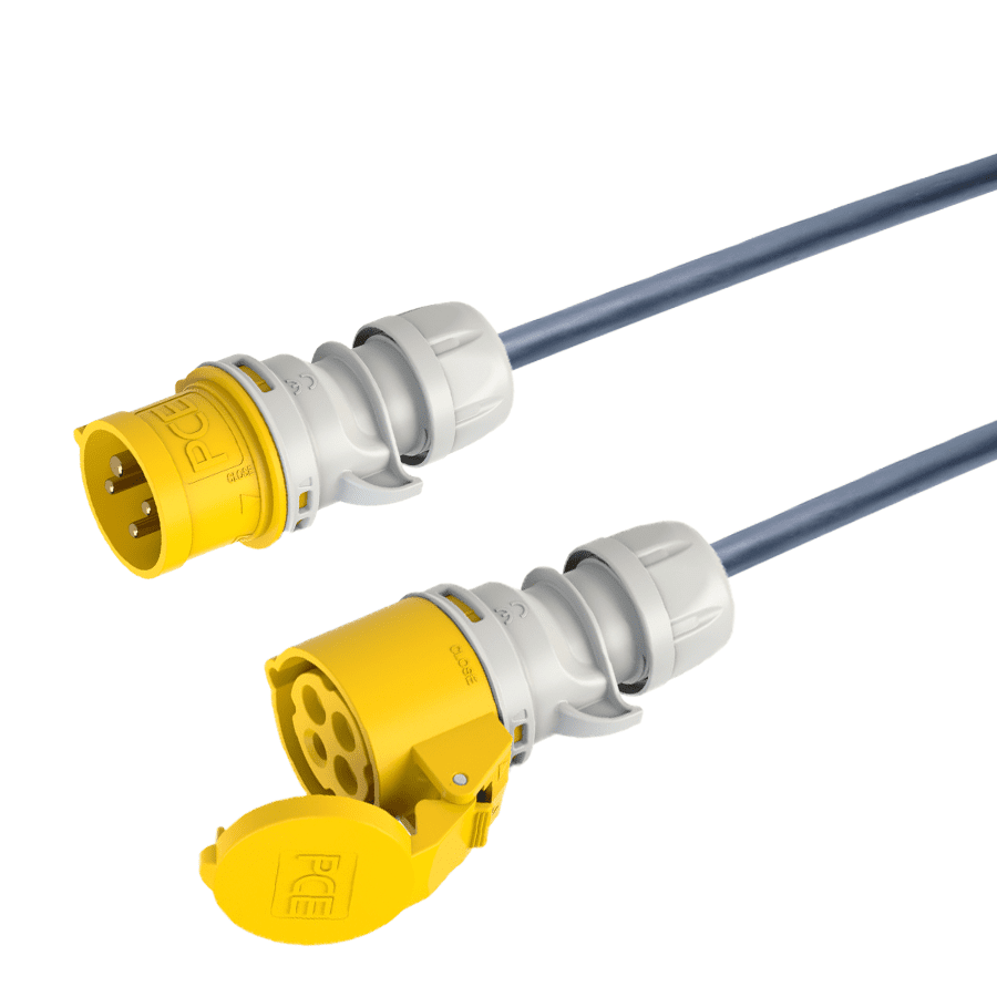 Bild von verlengkabel H07RNF 2,5mm2 CEE 4 pin 16A 110V geel PCE  5,0m